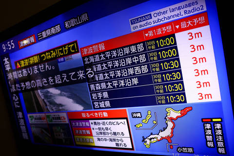 Tsunami atinge Japão e Rússia após terremoto de magnitude 8,8