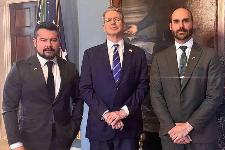 Eduardo Bolsonaro divulga encontro com secretário do Tesouro dos EUA, que cancelou reunião com Haddad