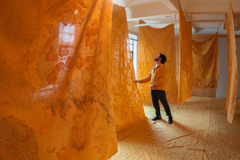 Produção durante a residência artística Faap, que acontece em prédio histórico do centro da cidade