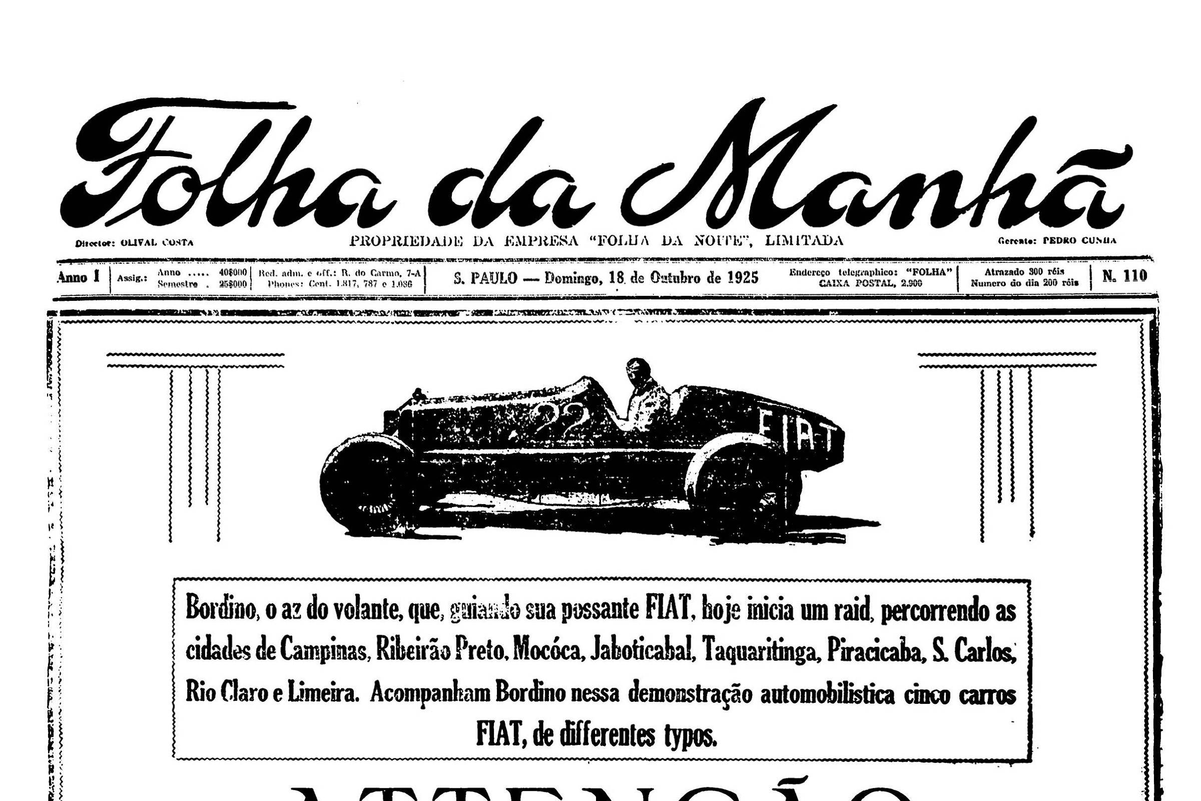 1925: Vice-prefeito de SP diz que ideia de aumentar imposto foi retirada