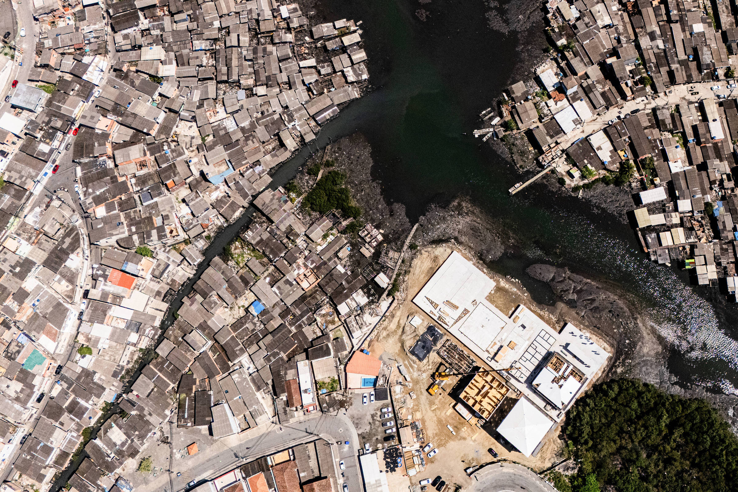 Projeto de urbanização em favela de palafitas em Santos prevê casas em mangue
