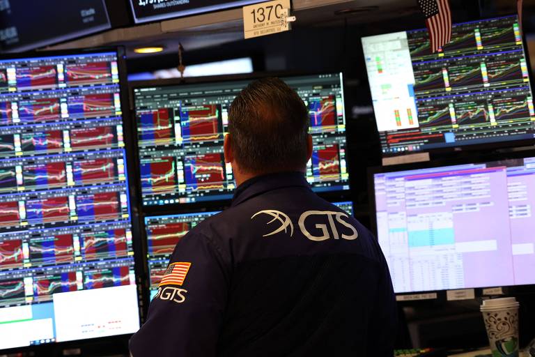 Gráfico de ações com análise de múltiplos e previsões de CEOs de Wall Street.