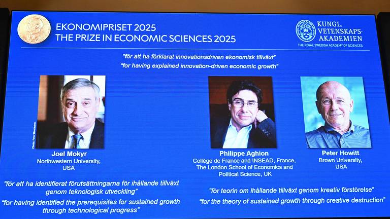 Philippe Aghion e Peter Howitt, ganhadores do Nobel de Economia de 2025.