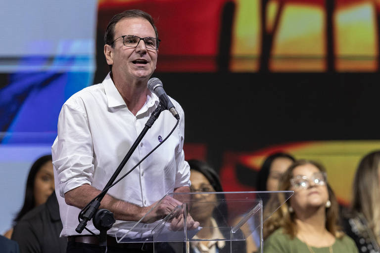 Eduardo Paes em evento político no Rio de Janeiro.