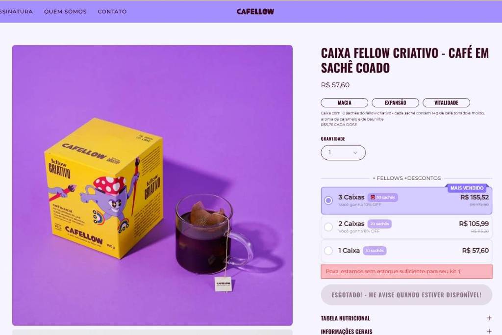 Marca de 'café em sachê' com cogumelo tem venda proibida pela Anvisa