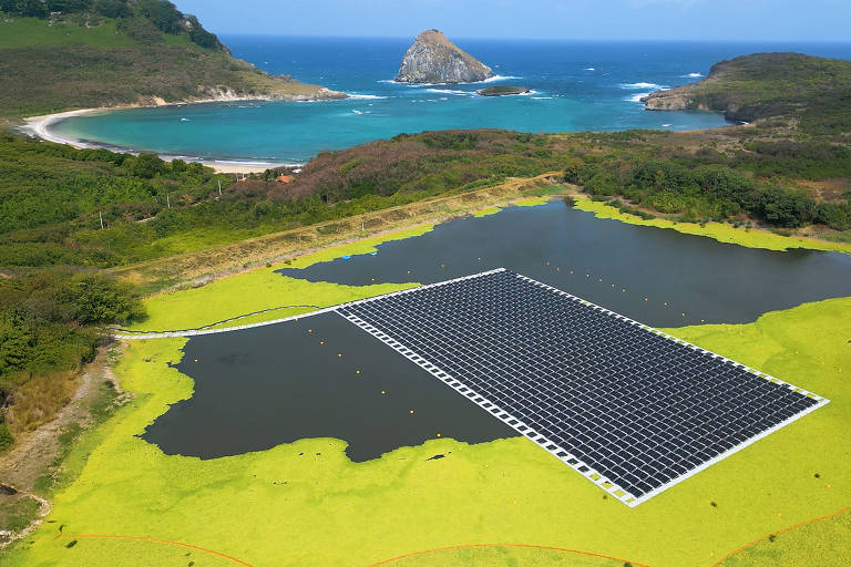 Cerimônia de lançamento da usina solar em Fernando de Noronha pela Neoenergia