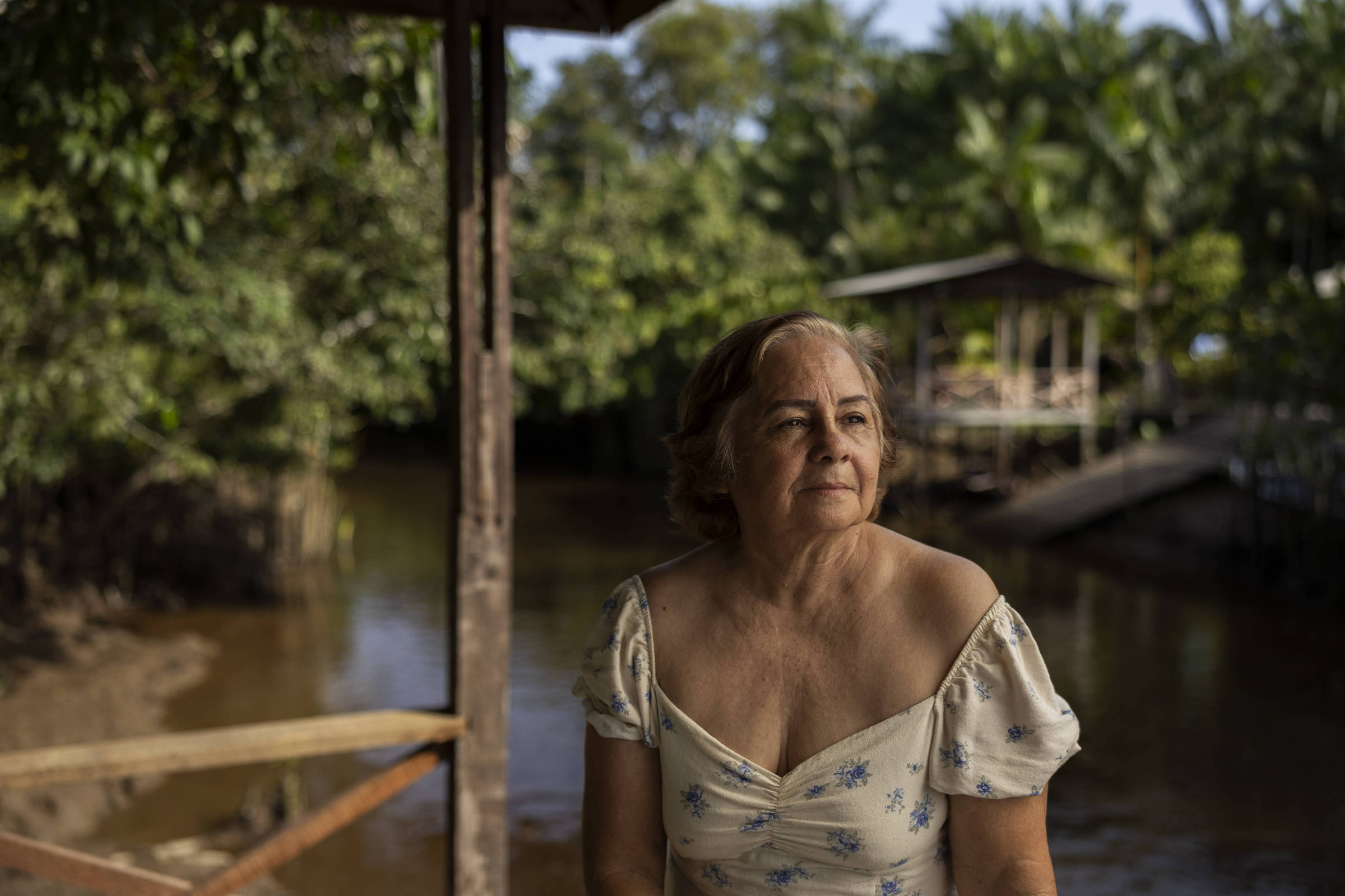 Dalva Miranda na comunidade do Carvão, Amapá