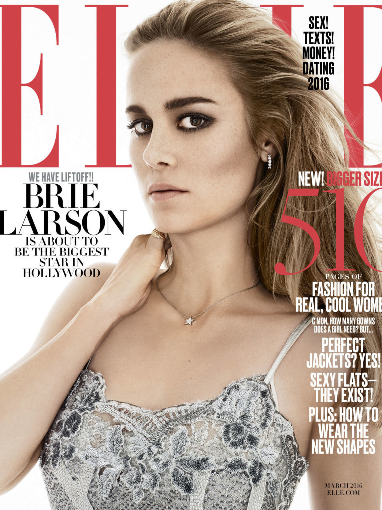 Brie Larson na capa da revista "Elle" de março