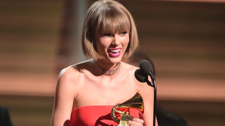 Taylor Swift discursa no Grammy, em Los Angeles