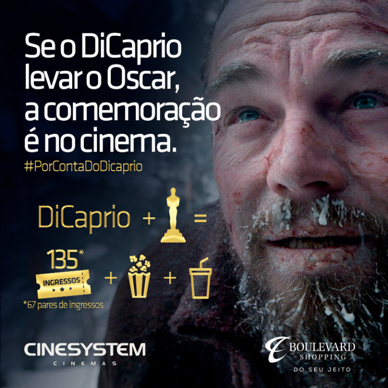 Rede de cinema promete sessão de graça (com pipoca e refri) se DiCaprio vencer Oscar