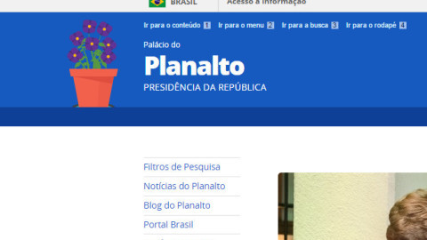 Site do governo com uma planta no lugar dos mosquitos