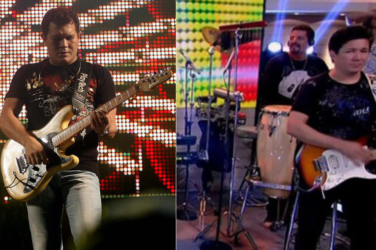 Montagem brinca com a semelhança entre Ximbinha e o novo guitarrista de Joelma