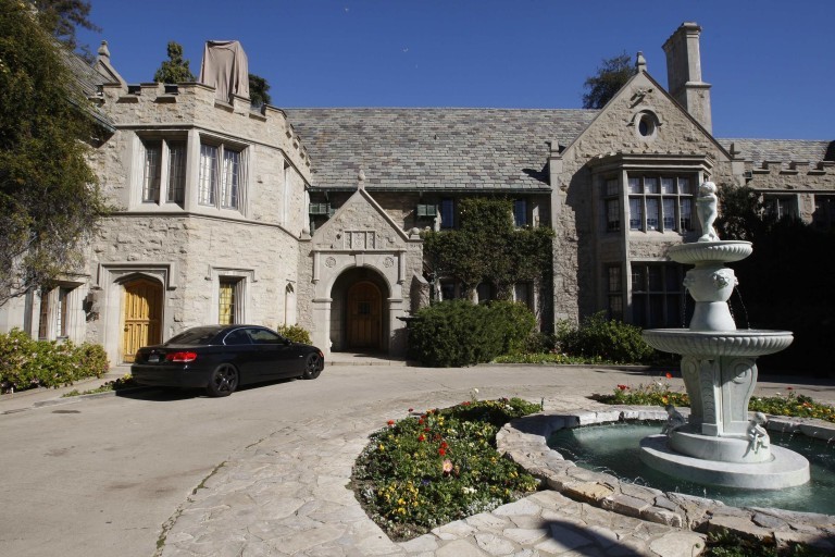 A view of the Playboy Mansion in Los Angeles, California