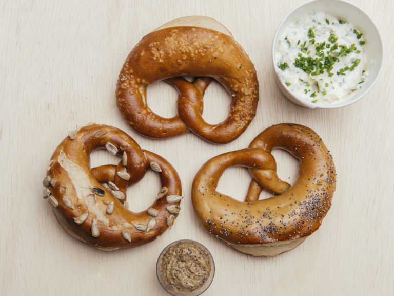 Porção de pretzels do Kraut Bar