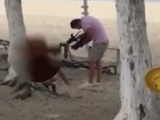 Vídeo da gravação de um filme pornô na praia do recreio