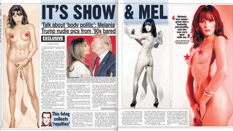 Fotos de Melania Trump no New York Post